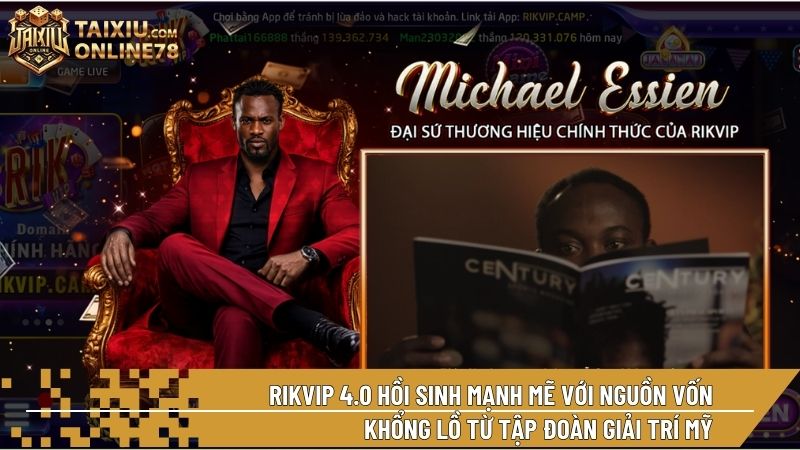 Rikvip 4.0 mang phong cách sòng bài Mỹ với giao diện Blue-Gold đẳng cấp