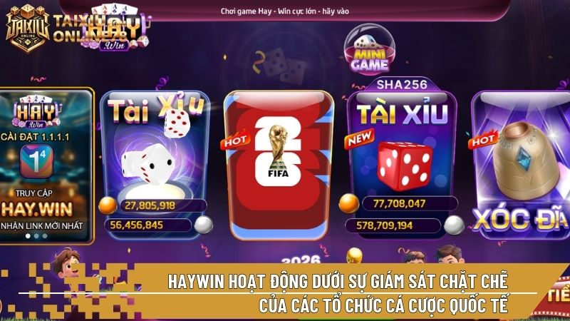 Haywin hoạt động dưới sự giám sát chặt chẽ của các tổ chức cá cược quốc tế