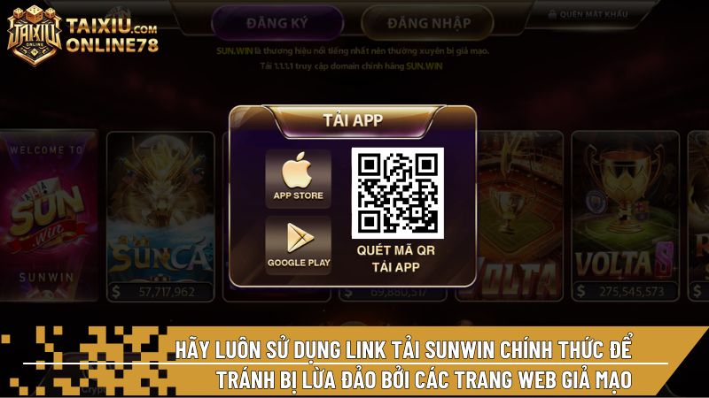 Hãy luôn sử dụng link tải Sunwin chính thức để tránh bị lừa đảo bởi các trang web giả mạo