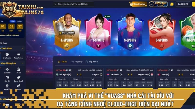 VUA88 - Đỉnh cao cá cược tài xỉu bóng đá với giao diện hiện đại và bảng kèo chuyên sâu